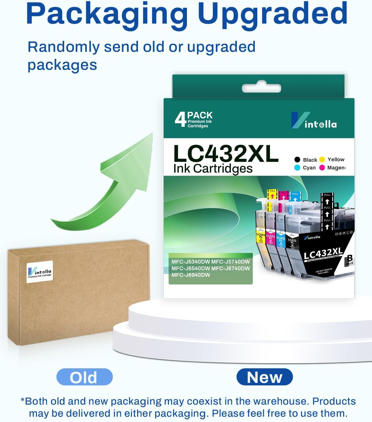 LC432XL Ink Cartridges Compatible for LC432 LC-432 LC432XL Ink Cartridges LC-432XL LC432 XL for MFC-J5340DW MFC-J5740DW MFC-J6540DW MFC-J6740DW MFC-J6940DW Printer (4 Pack)