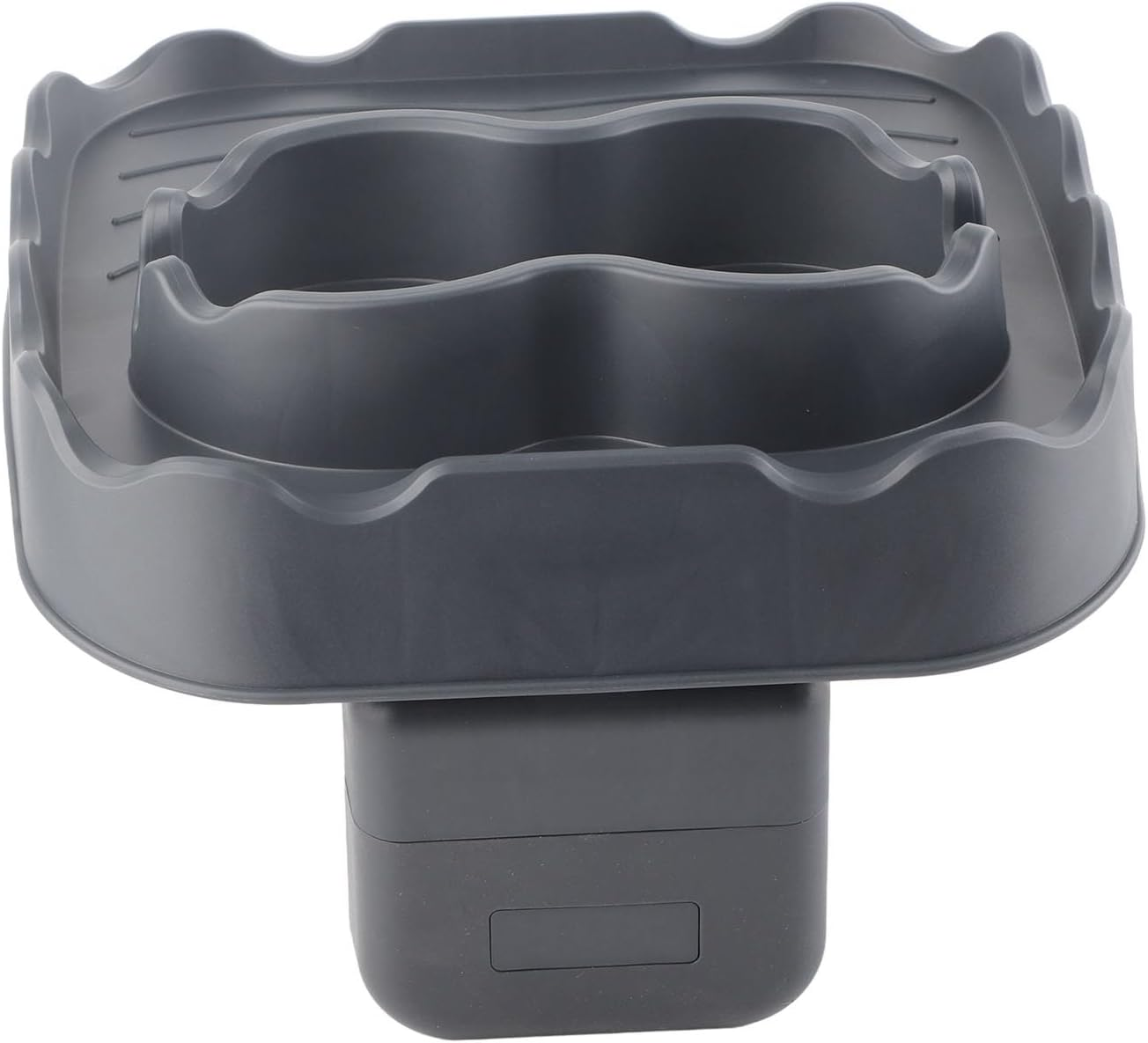 Hot Tub Table Tray, Hot Tub Side Table with Cup Holder and Drain, Adjustable Hot Tub Towel Holder, Nonslip Drink Caddy, Snack Tray for Bathtub, Spa, Outdoor, Patio (Grey) image number 1