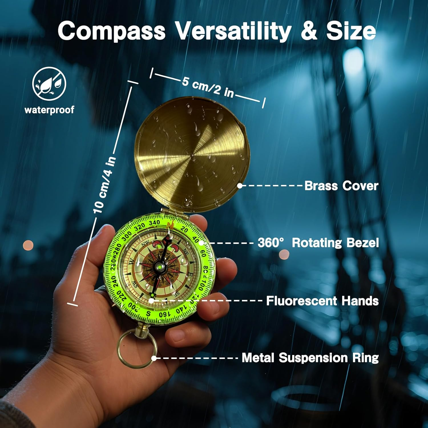 Laupha Retro Pirate Telescope Zoomable 25X30 Spyglass Portable Collapsible Handheld Telescope Vintage Monocular for Kids & Survival Gear Compass Pocket Military Compass for Camping Boating image number 1