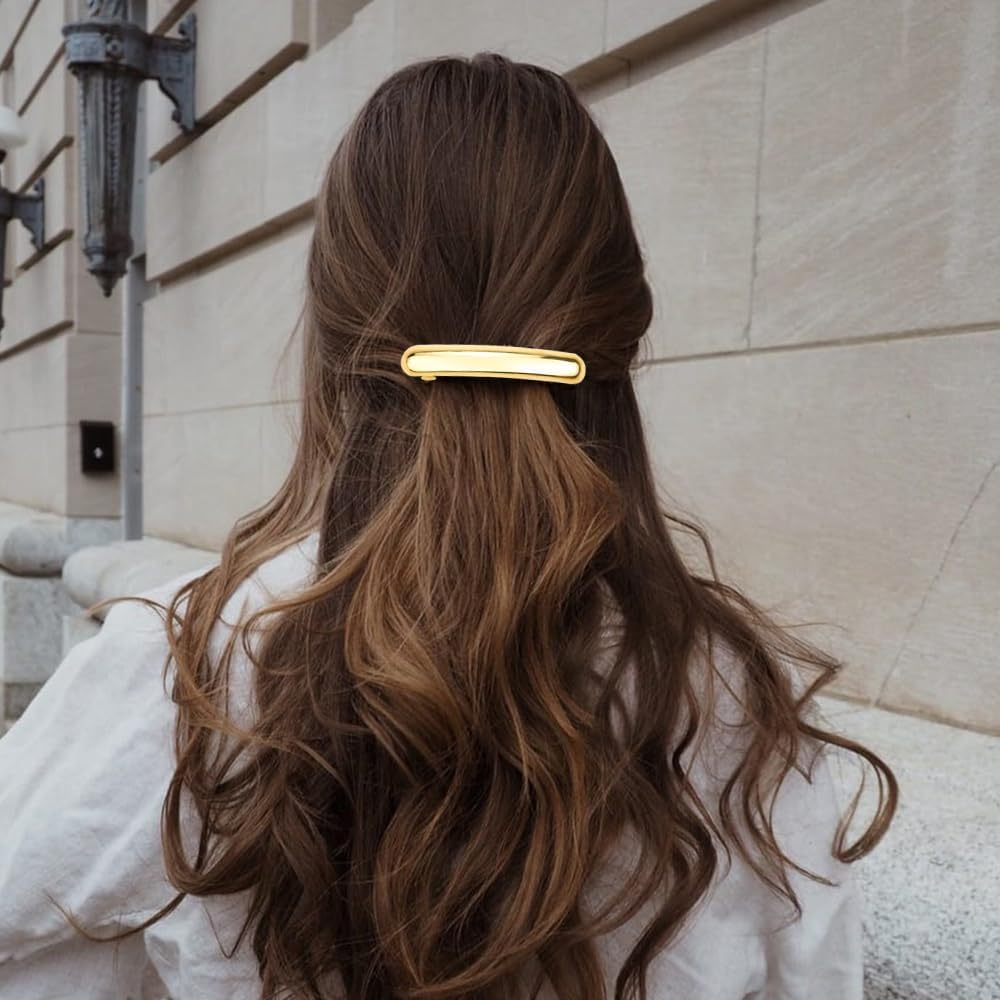 6PCS Metal Gold Hair Cuffs for Ponytails Geometric Elastic Hair Clips High Ponytail Hair Buckles Decorative Barrettes Strong Hold Hair Accessories for Women (Gold+Silver) image number 5