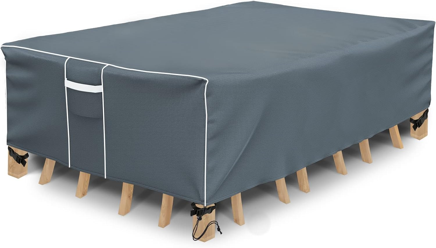 Outdoor Furniture Cover Waterproof, Outdoor Sectional Cover, 500D Heavy Duty, All Weather Protection Rectangular Patio Covers for Outdoor Furniture Set, 126" L X 64" W X 29" H -Grey