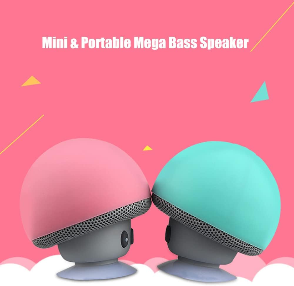 Mini BT Mushroom Speaker Wirelessly Portable Subwoofer with Mic & Suction Cup for Pads/Smartphones ALKOY image number 3