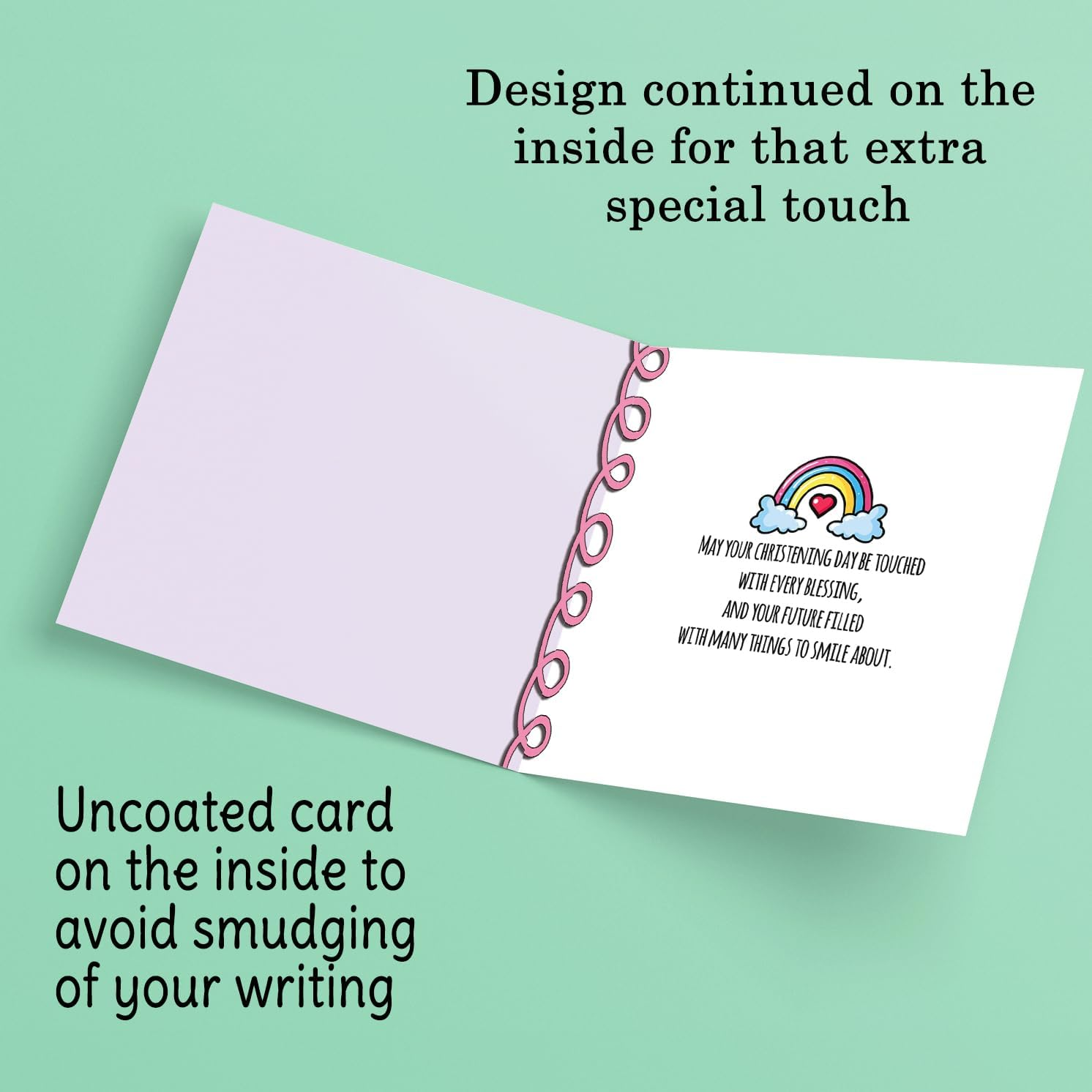 Christening Cards for Girls - on Your Christening Day - Congratulations Card, Communion Gifts for Girls, 145Mm Christian Gifts Religious Greeting Cards image number 2