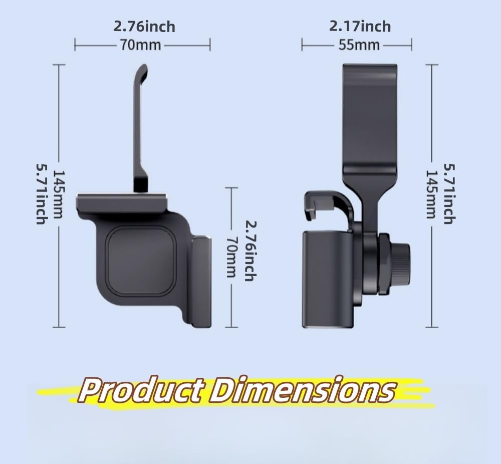 Wigmoa【1Pack】 Clamp-On Monitor Headphone Stand &ndash; Adjustable Headset Holder with 360&deg; Rotating Hook, Silicone Protection, Space-Saving Desk Organizer for Office, Gaming & Study YA-C (Black) image number 5