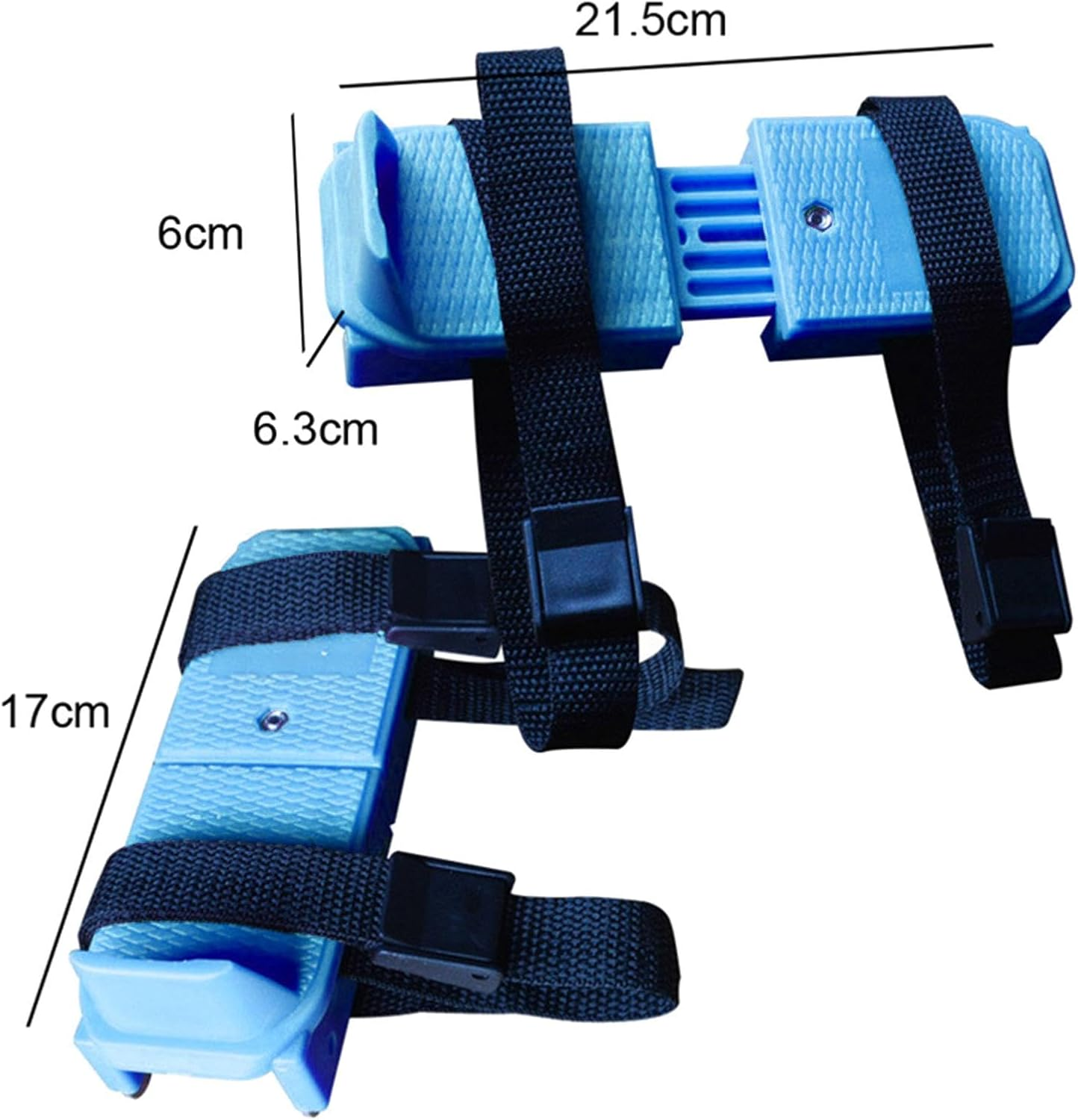 Kokiya Toddler Ice Skates Adjustable Double Runner Bob Skates with Durable Hook and Loop Fastener Straps, Blue image number 4