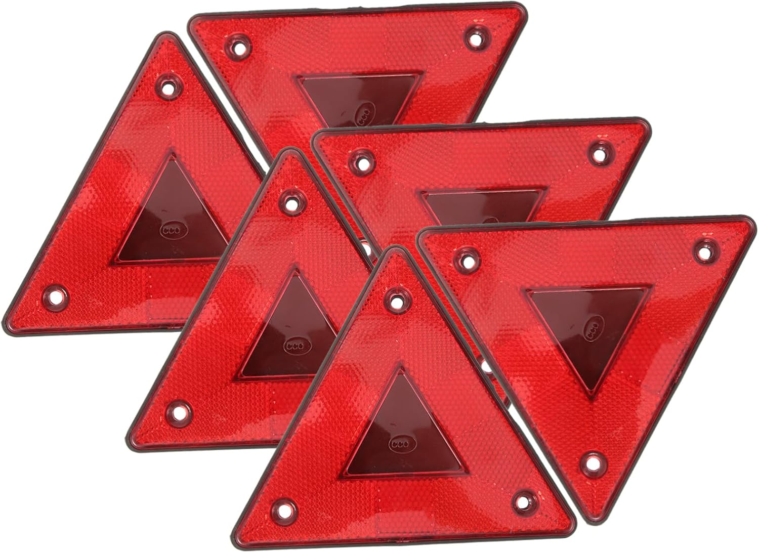 Vehicle Reflective Triangle Signs 6Pcs Plastic Car Reflectors Reflective Sheets for Easy Replacement Material Night Universal Use image number 1