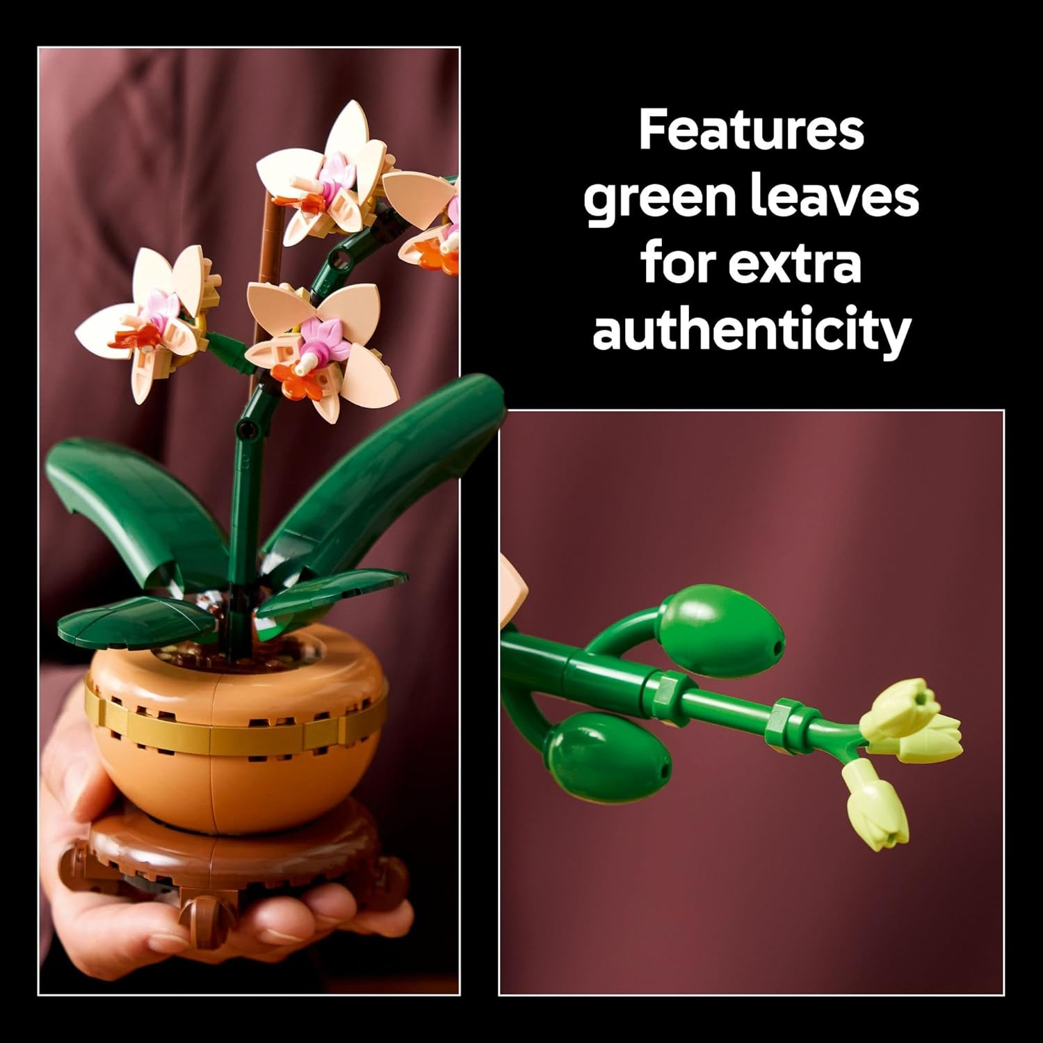 LEGO Botanicals Mini Orchid Artificial Plant Craft Kit for Adults, Model Building Set with Faux Flowers in a Terracotta Style Flowerpot, Office or Home Decor Treat for Women and Men 10343 image number 4