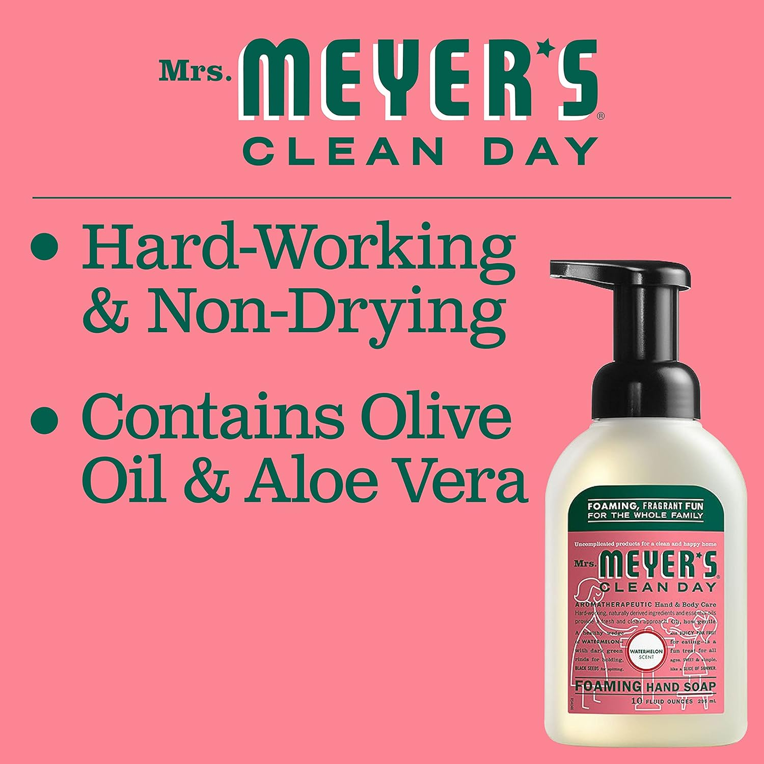 Mrs. Meyer'S Foaming Hand Soap, Watermelon, 10 Fluid Ounce image number 1