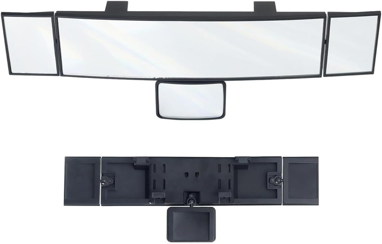 AIMALL 15In Wide-Angle Car Rearview Mirror with Baby View Blind Spot Assist Universal Clip-On Mirror for Mirror Heights 2.13In&ndash;3.54In ABS Frame Glass Surface image number 6