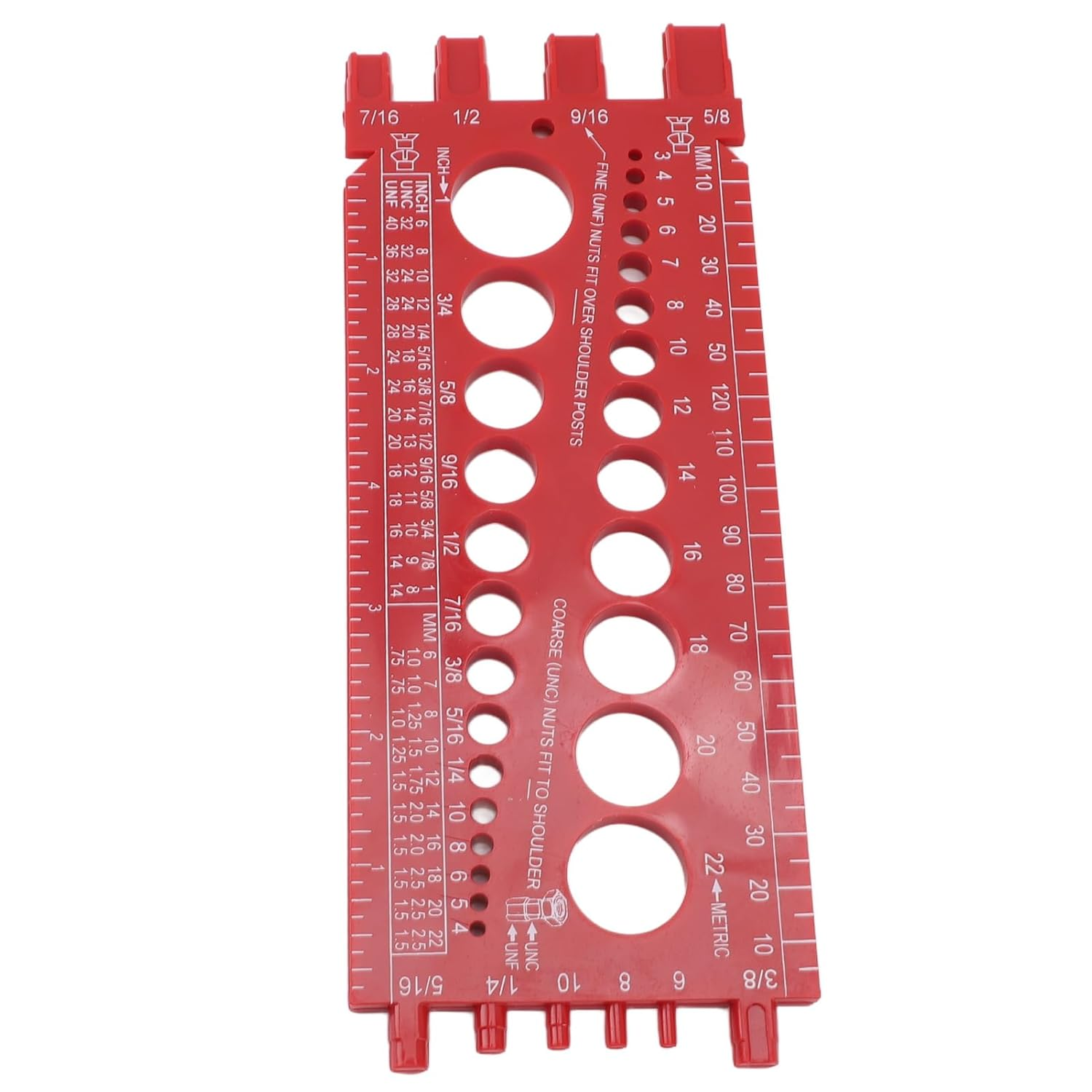 Nut Bolt Thread Gauge, Accurate Screw Bolt Nut Thread Measure Size Checker, Portable Bolt and Nut Identifier Gauge