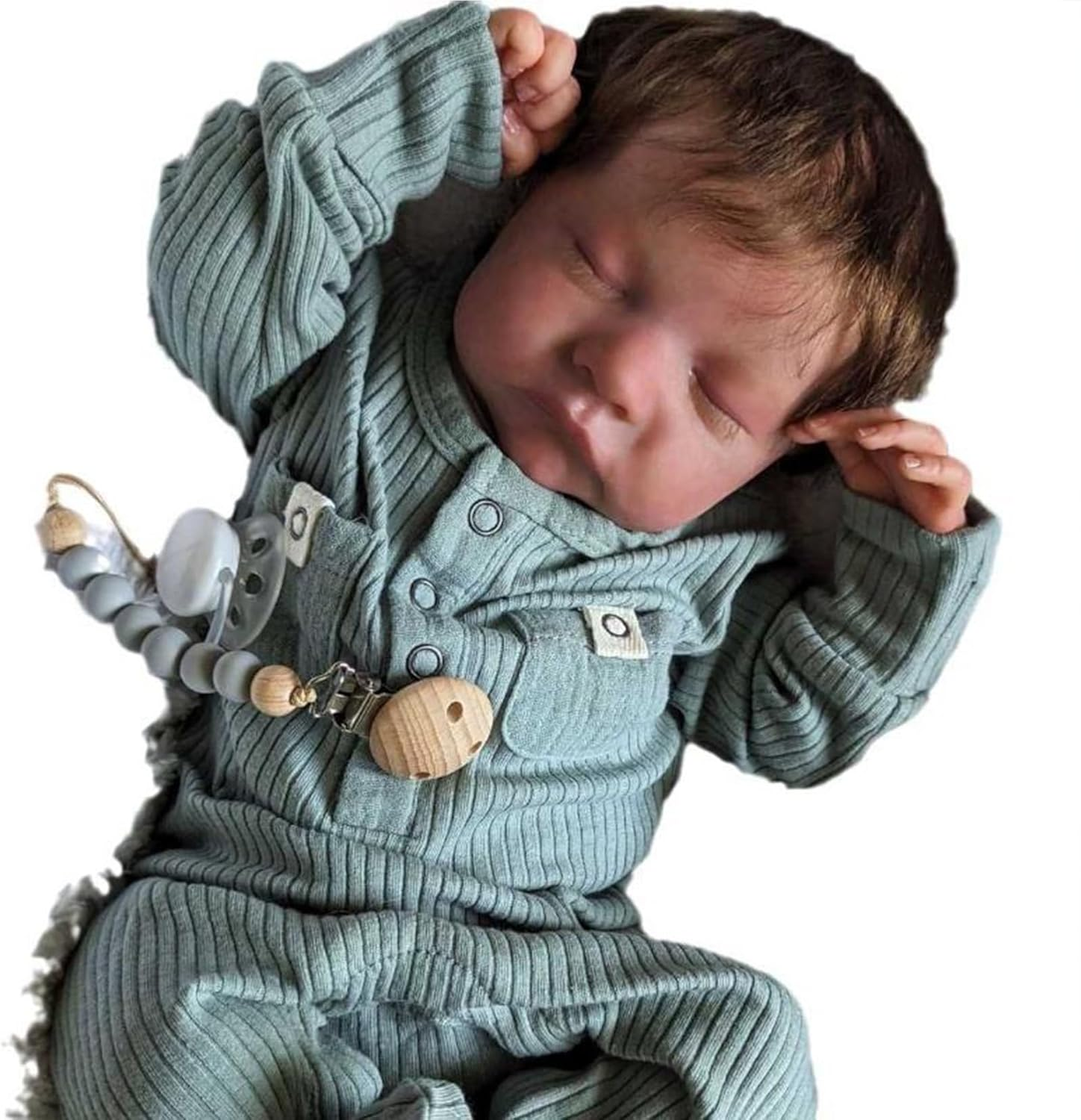 Sleeping Reborn Baby Doll, 22 Inch Lifelike Baby Doll Boy, Realistic Newborn Handmade Reborn Dolls That Look Real, Vinyl Weighted Gift Set for Boys Age 3+ image number 4