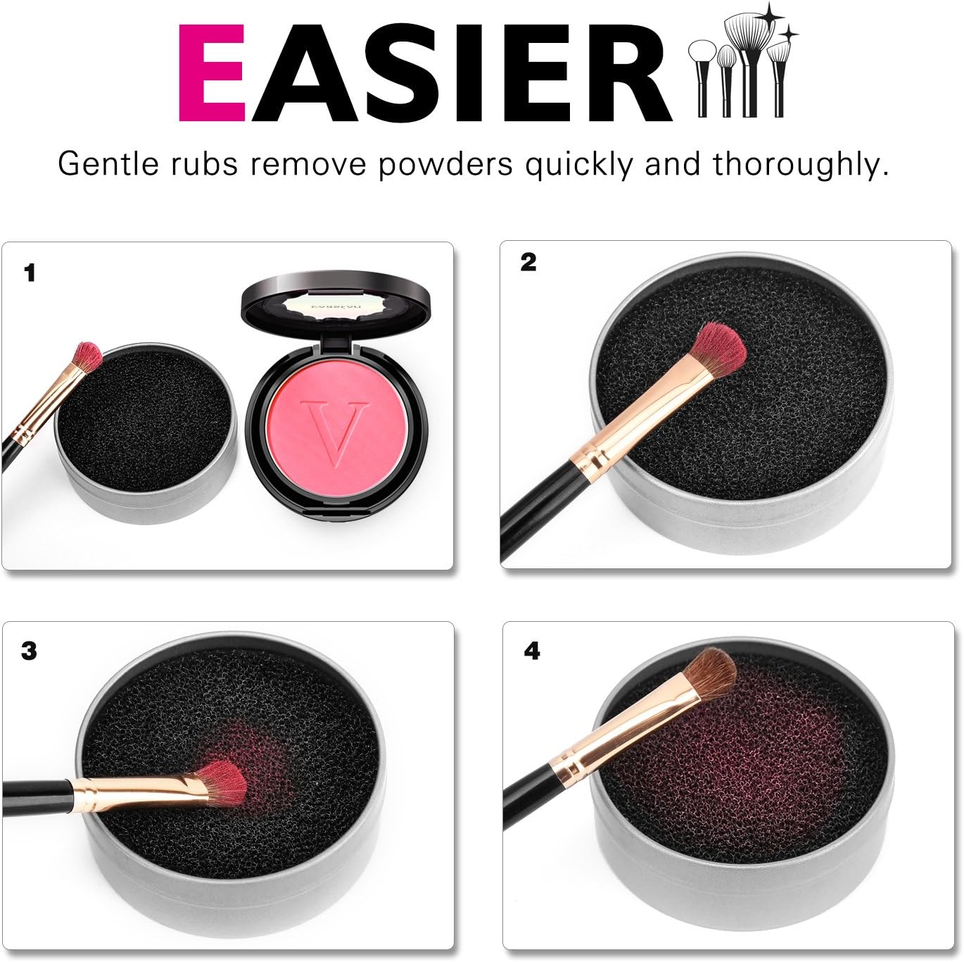 Luxspire Makeup Brush Cleaner Quick Wash Sponge Remover Color from Brush Makeup Cleaner Tool Switch Eye Shadow Color Dry Clean Box image number 3