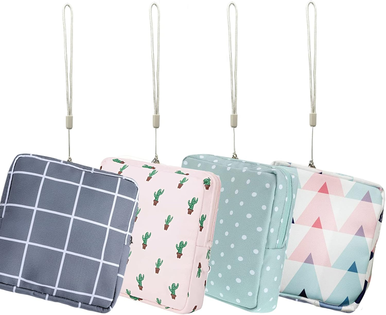 Portable Sanitary Napkin Storage Bag,4 Pieces Reusable Period Pouch for Teen Girls & Women,Pad Bags for Period for School,Office,Mini Pouch Feminine Pads Bag Kit (Classical) - Classical image number 3