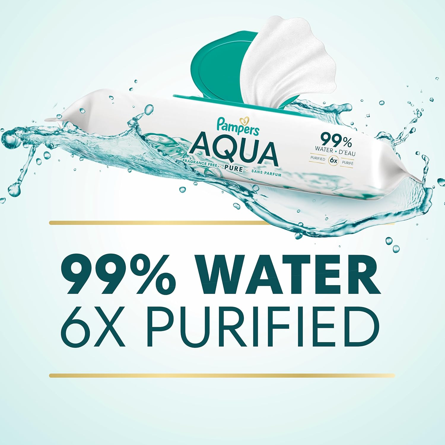 Pampers Aqua Pure Sensitive Baby Wipes 12X Pop-Top 672 Count image number 6