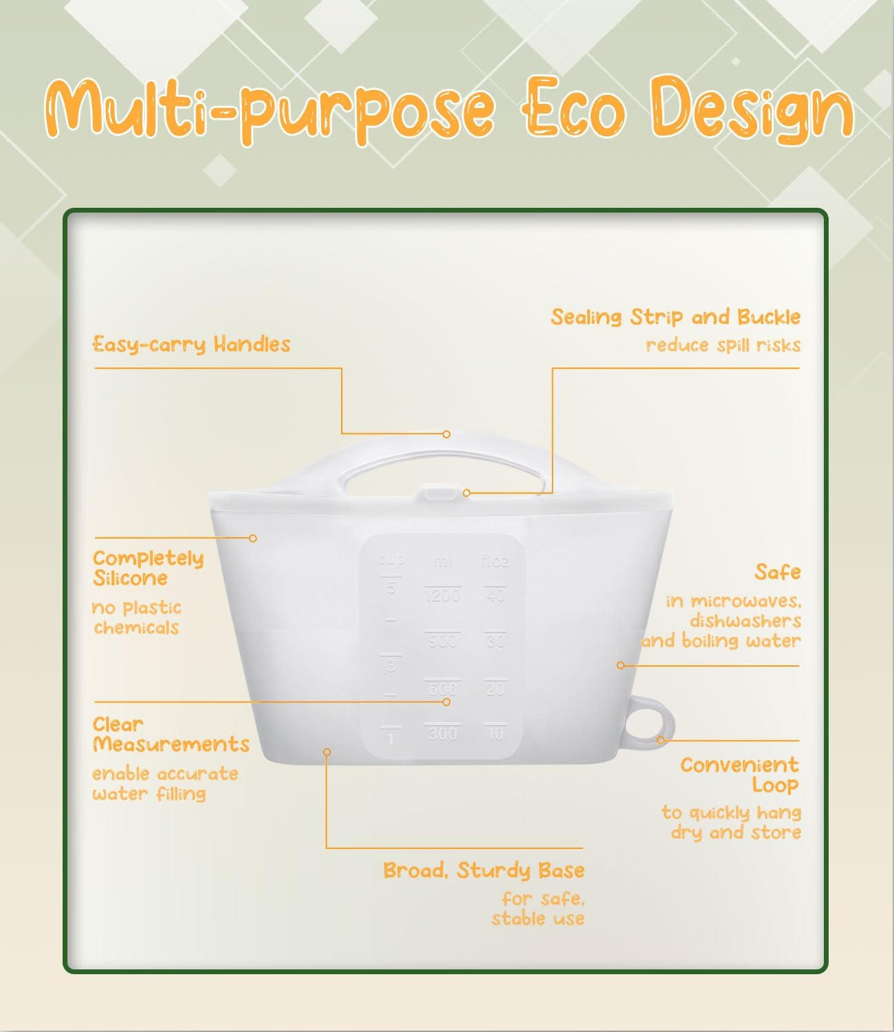 Silicone Microwave Steam Sterilizer Bag - 2Pack Microwave Steriliser Bag for Baby Bottles, Breast Pump Parts & Other Toddler Accessories, Reusable Sterilizing Bag - Packaging May Vary（1200Ml） image number 1