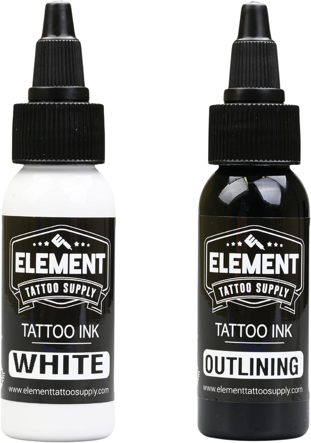 Element Tattoo Supply Tattoo Ink Set Black White Professional Solid Color for Human Skin Tattooing, Outlines, Shading, Blending, Mixing Color Supply for Artists 1Oz Bottle image number 5