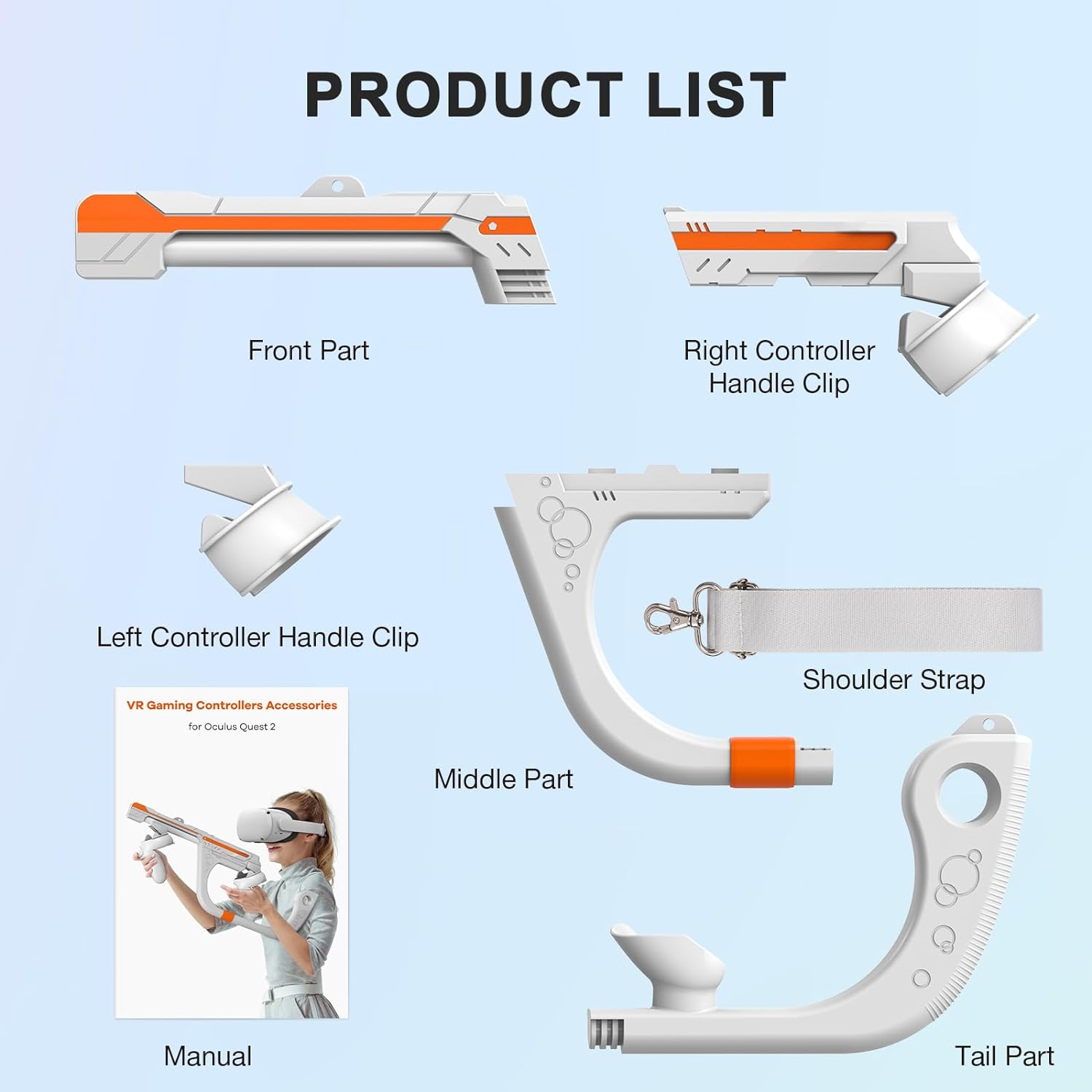 VR Controllers Holding Game Accessories for Quest 2, All-In-One Attachments Mount Compatible with Quest 2 Touch Controllers