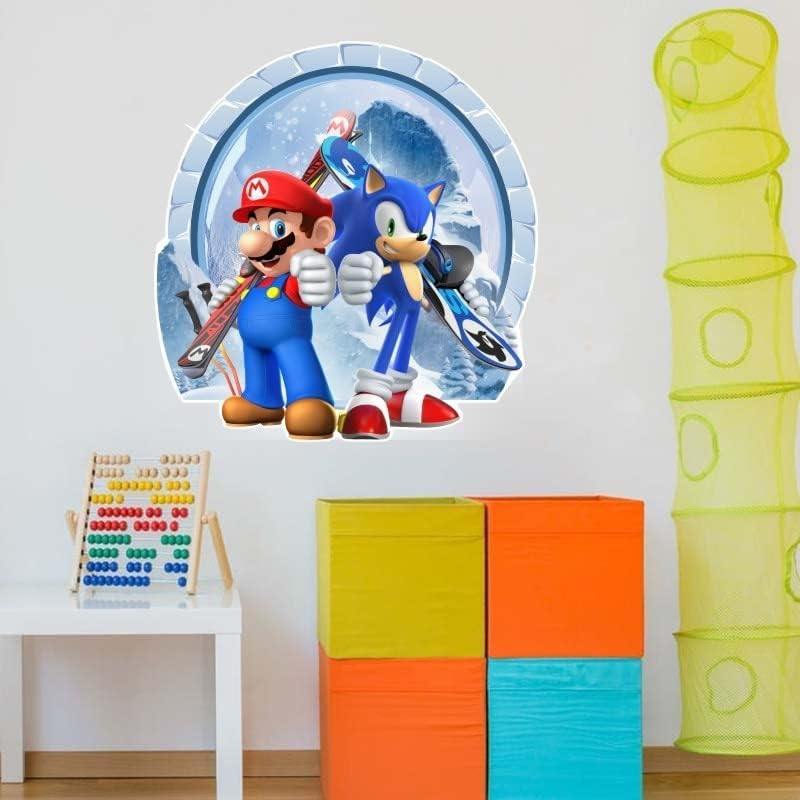 Boy Girl Wall Decor Kids Room Living Room Kitchen Creative Wall Stickers Removable Wall Art Mario Sonic the Hedgehog
