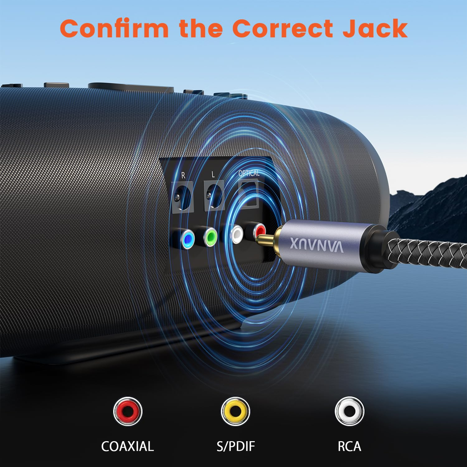 VANAUX 90 Degree RCA Cable,Right Angle Subwoofer Cable,Digital Coaxial Audio Cable,Nylon Braided,Gold-Plated,Male to Male for Amplifiers,Hi-Fi Systems,Hdtv,Sound Bar,Ps4 (6.6Ft/2M) image number 5