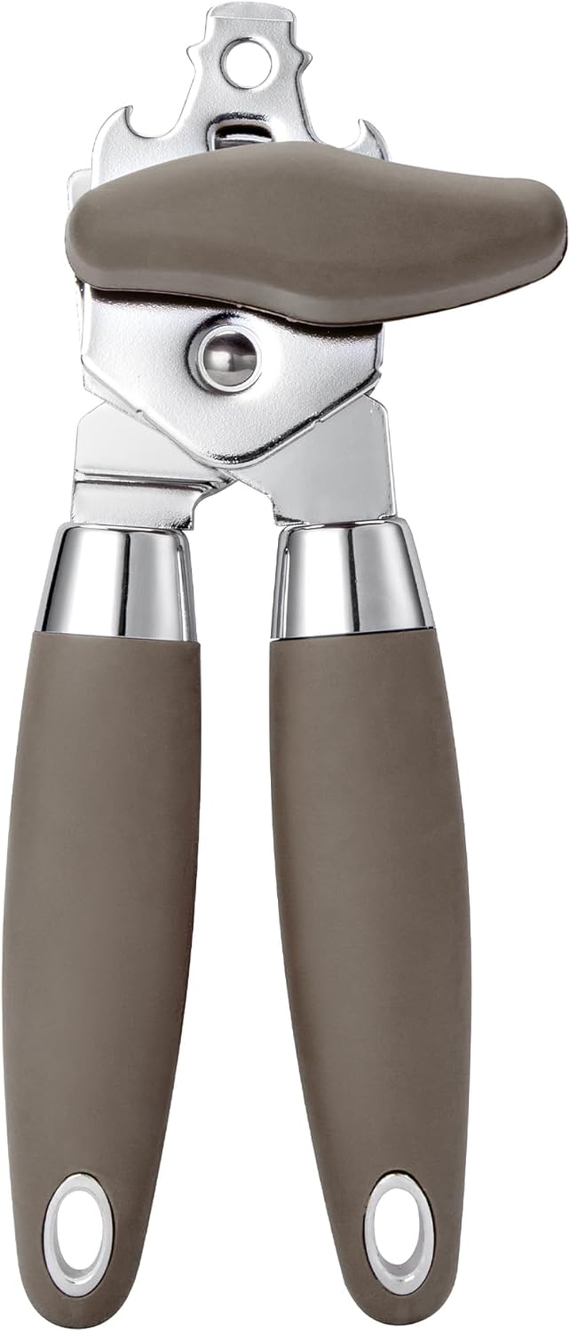 TJ POP Can Opener Manual, Multi-Purpose Heavy Duty Handheld Can Opener, Durable Stainless Steel Tin Opener, Super Sharp Cutting Wheel for Smooth Edge, Easy Turn Knob, Light Brown image number 5