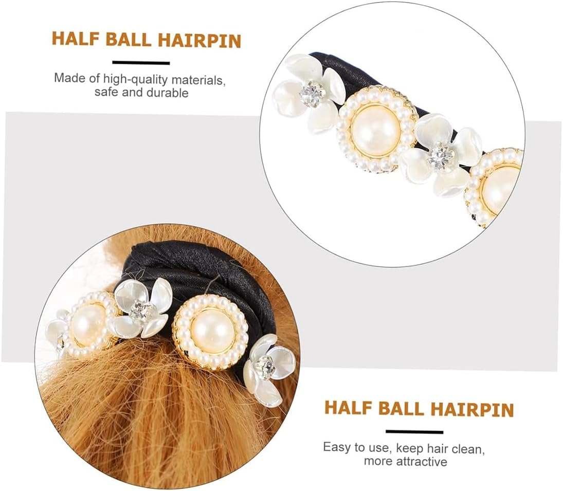 JEYORZY Pack of 4 Magic Hair Buns, Pearl Flowers Hair Bun Maker, Women'S Doughnut Hair Bun Maker, Hair Pin Hair Bun Maker, Hair Holder, Hair Styling Tool, for Girls and Women image number 4