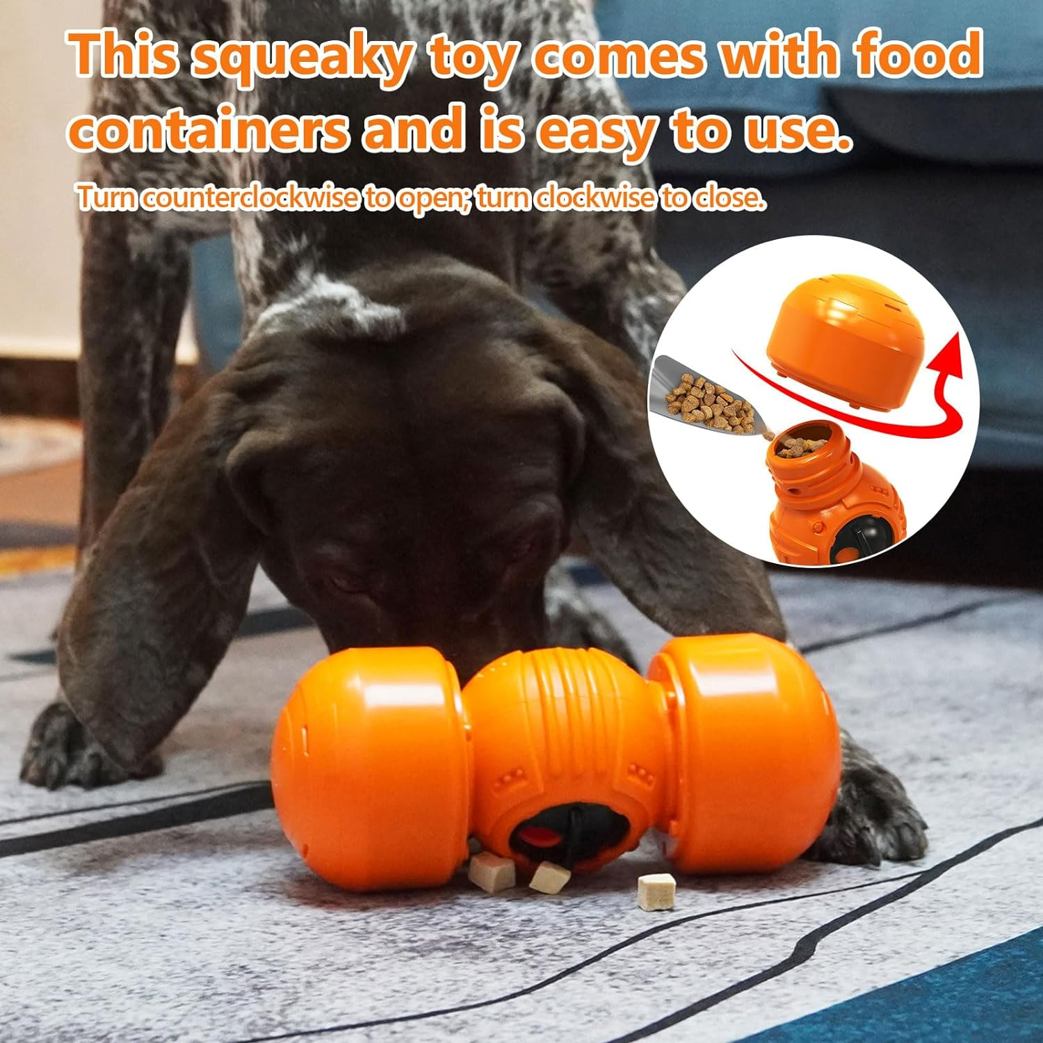 Squeaky Treat Dispensing Dog Enrichment Toys,Interactive Toy for Dogs,Squeaky Dog Chew Toys for Large Dogs,Dispenses Pet Treats &ndash; Brightly-Colored Dog Enrichment Toy for Aggressive Chewers Breed image number 2