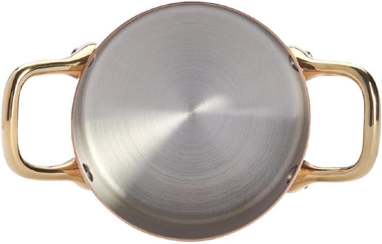 DE BUYER Copper/Stainless Steel Mini Stewing Pot with Lid, 10 Cm, Brown image number 2