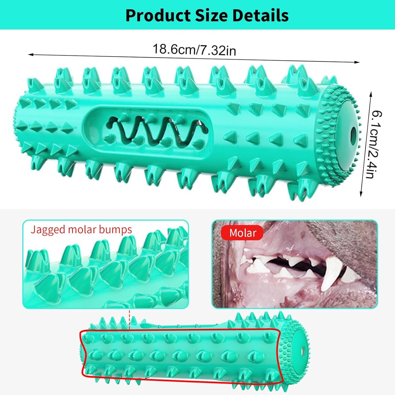 Dog Chew Toy, Squeaky Puppy Teething Chew Toys, Indestructible Bone for Aggressive Chewers, Durable Dog Toothbrush Toys, Natural Rubber Teething Chew Toys for Small Medium Large Breed Dogs (Yellow) image number 4