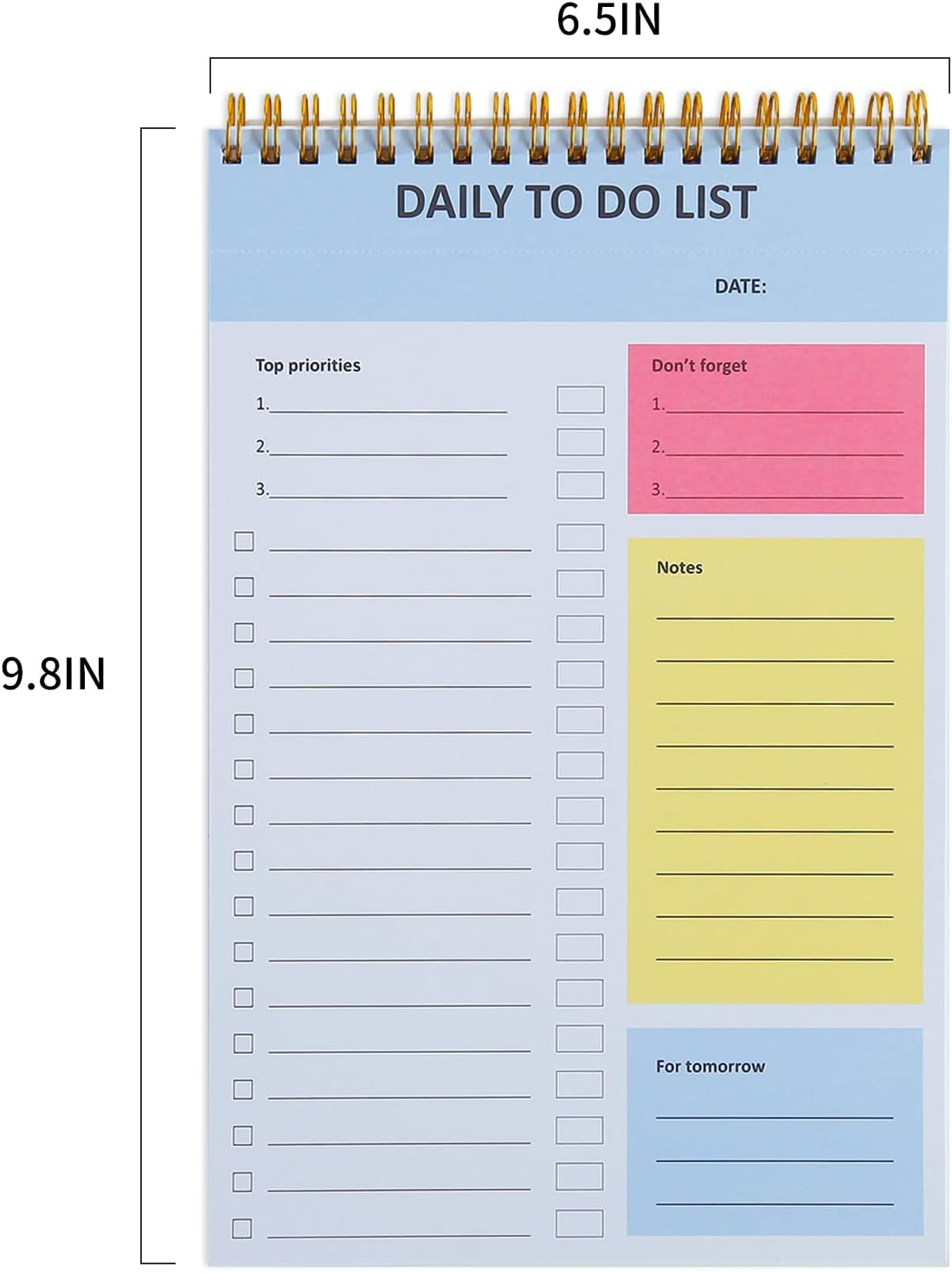 TRASEXTRA 62 Sheets,6 Pack,To Do List Notebook for Work Undated Daily Efficiency Organization Planner Daily Planner Pad 9.8X 6.5In,One Sheet per Day for One Year image number 1