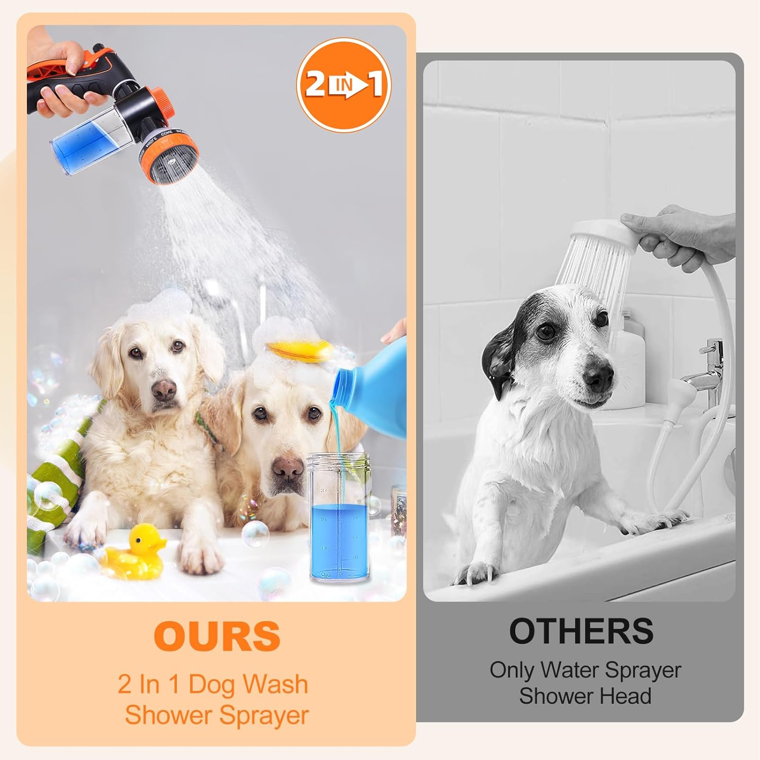 Bathtub Faucet Sprayer Attachment for Dog Washing - Hose with Adapters for Tub and Sink image number 1