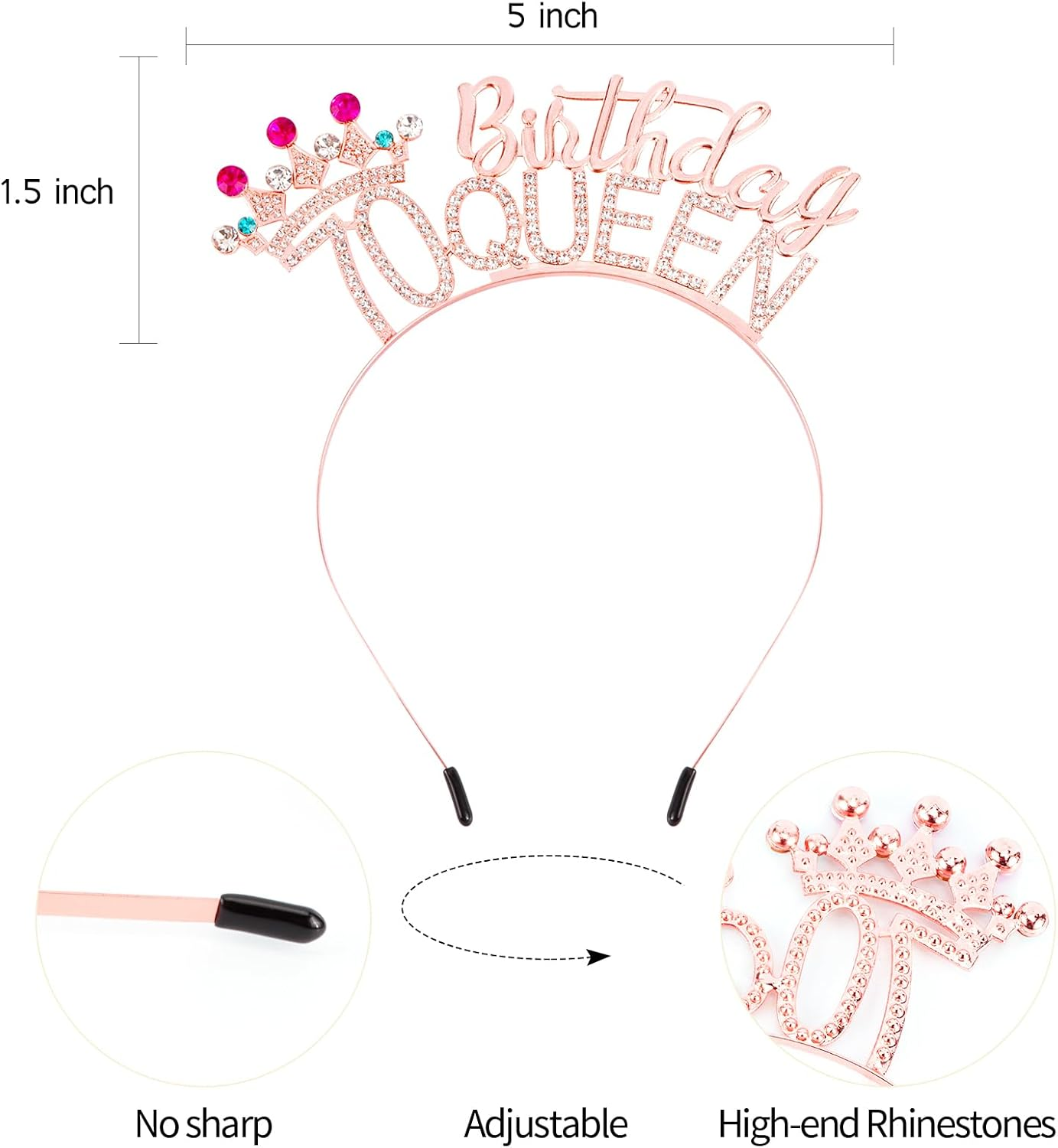 VELSCRUN 30Th 40Th 50Th 60Th 70Th 80Th 90Th Birthday Decorations for Women Birthday Queen Headband Birthday Tiaras Crowns for Women Fabulous Birthday Sash Mom Birthday Present Party Hair Accessories - 30Th Gold image number 7