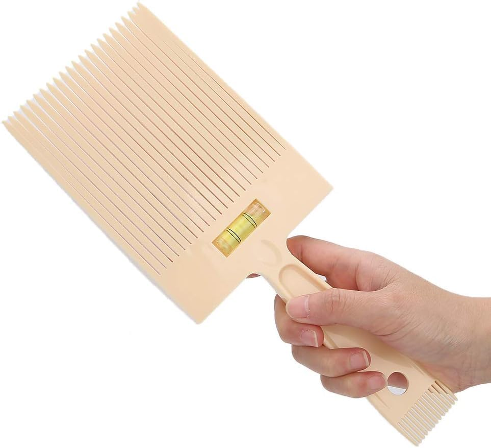 Flat Top Guide Comb, Comb Barber Styling Tool Hairdressing Accessory for Men & Girl Haircut (Beige, One Size)
