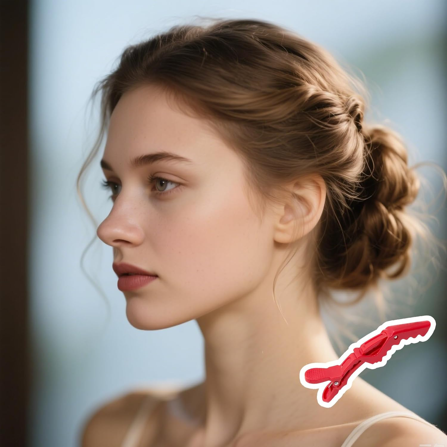 6 Hair Clips Hairdresser, Hair Clips for Styling and Cutting, No-Trace Section Clips Hairdresser with Silicone Band, Hair Clips for Styling and Cutting, Professional Salon Hair Clip Hairdresser image number 1