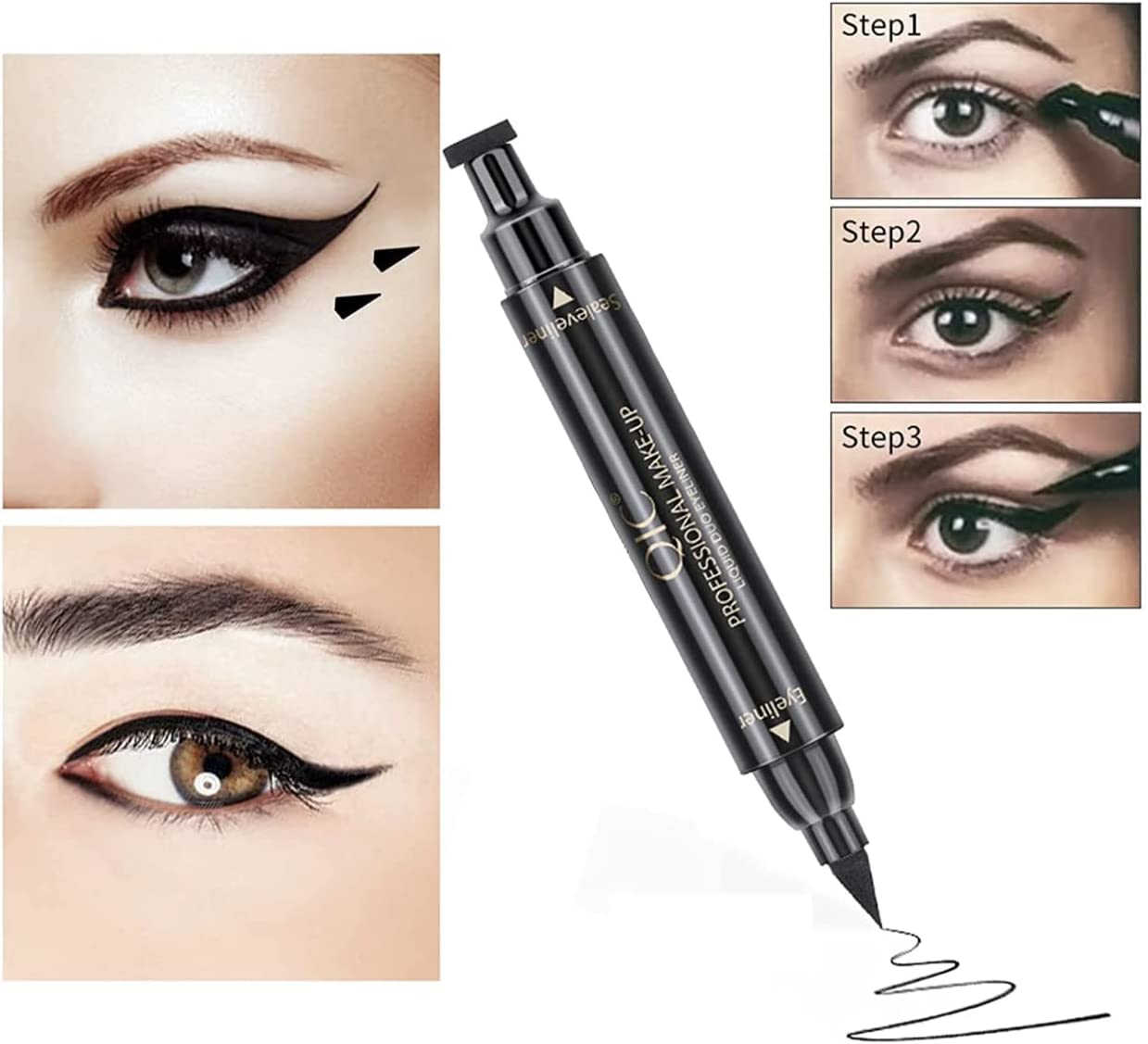 GOBABY Winged Eyeliner Stamp, Liquid Eyeliner, Black, Waterproof, Long-Lasting image number 2
