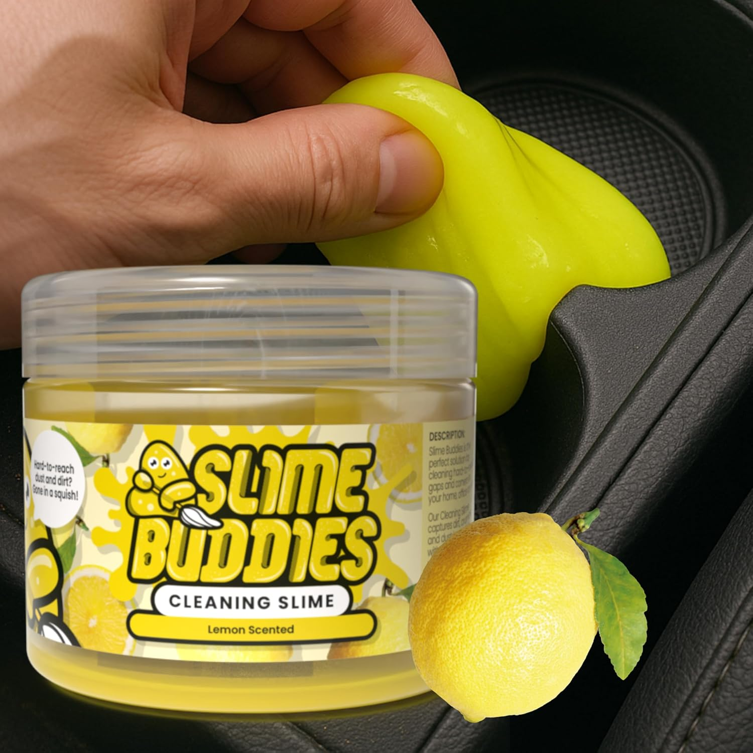 Slime Buddies Cleaning Putty Gel | Car Cleaning Gel for Air Vents & Interiors, Computer, Macbook & Laptop Keyboard Cleaner | Clean Hard to Reach Spaces | Surface Dust Cleaner | Apple Scent 160G