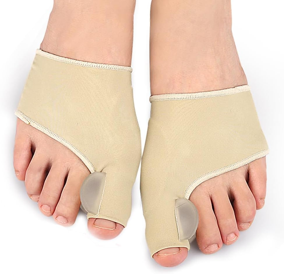 Bunion Corrector Big Toe Straightener Bunion Pain Relief Sleeves, T Tersely 1 Pair Bunion Splint Support Protectors Sleeve Built-In Silicone Gel Pad for Hallux Valgus Pain Relief - Large (Size: 40-45) image number 2