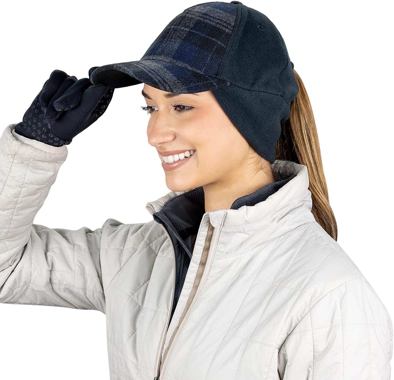 Trailheads Women'S Winter Ponytail Hat | Trucker Hat with Drop down Ear Warmers