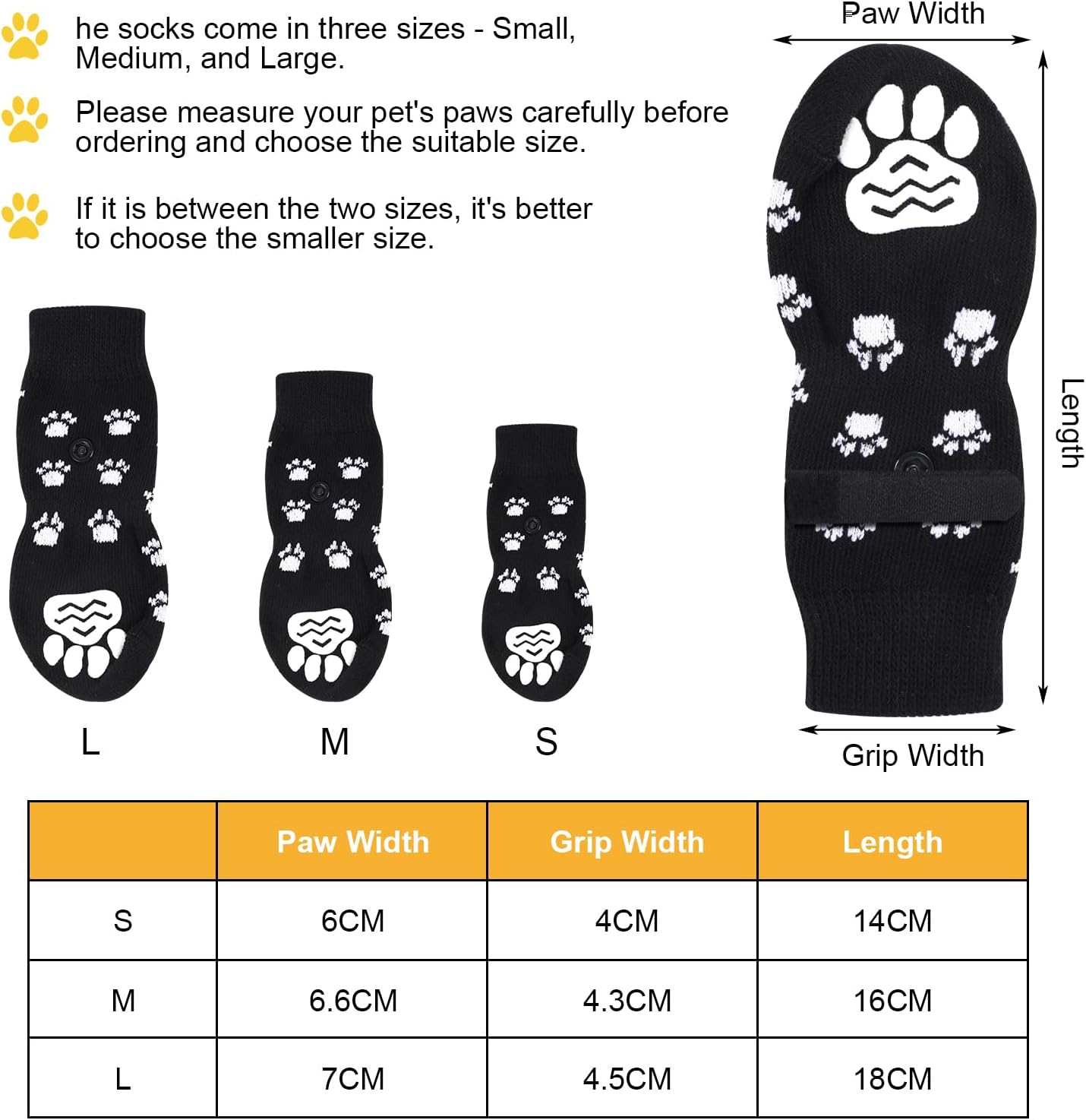 AUAUY 2 Pairs of Indoor Non-Slip Socks for Dogs, Soft Pet Protection, Non-Slip Socks Dog with Velcro Fastening, Hardwood Floors Indoors, Dog Socks for Small, Medium, Large Dogs, M