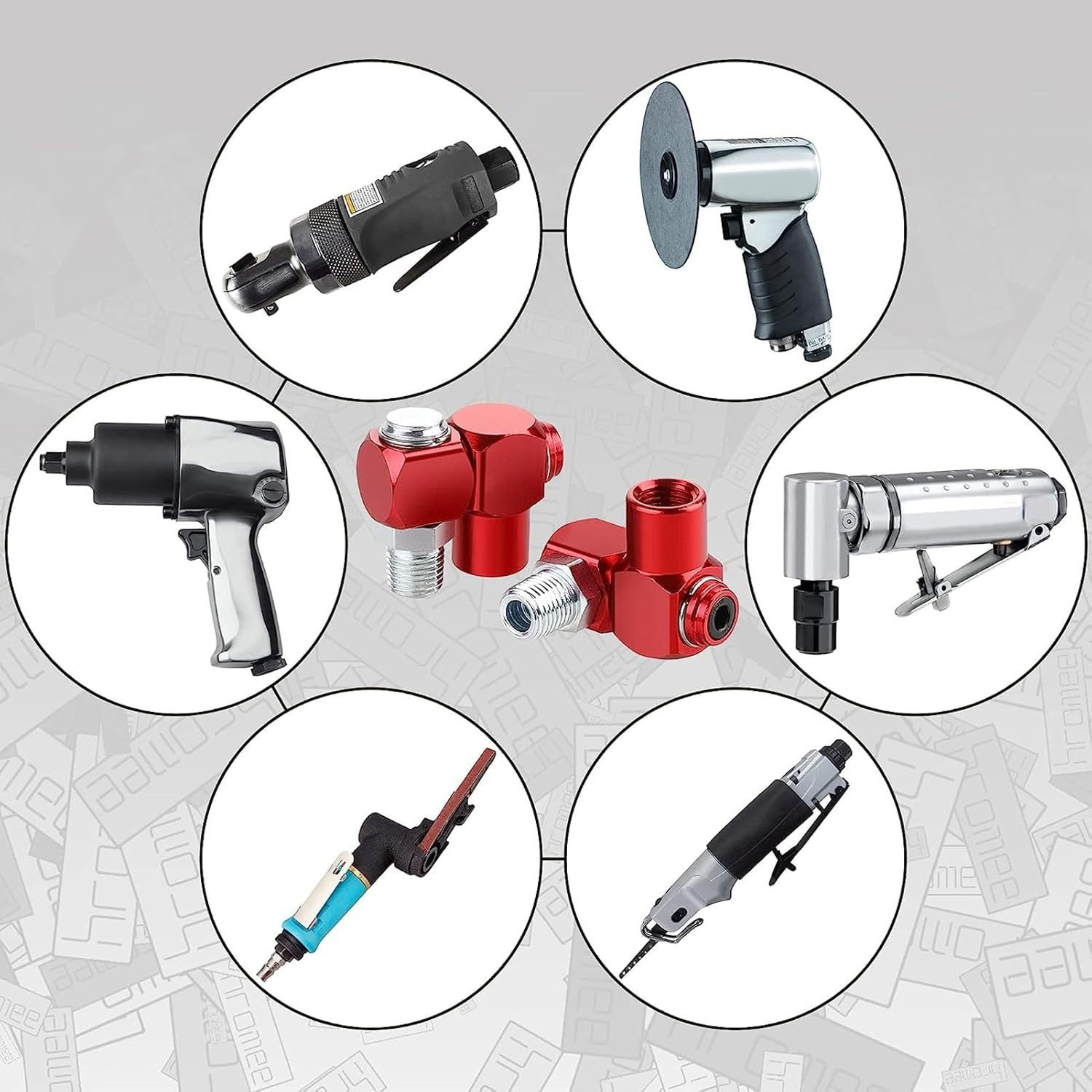 360 Degree Air Hose Connector, NPT Thread Industrial Air Fittings, Pneumatic Tool Adapter, for Pneumatic Tool image number 2