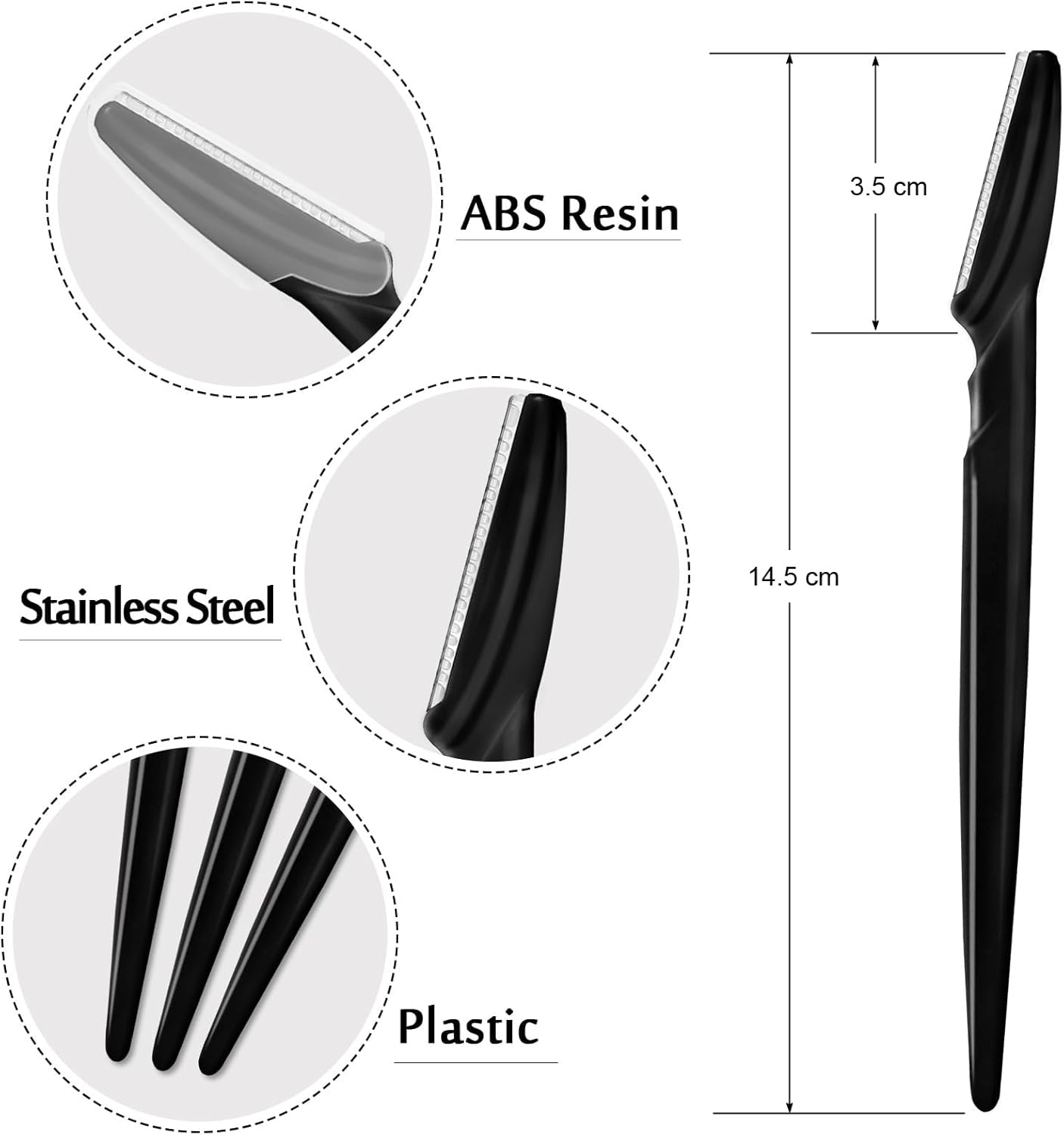 12-Pack Face and Eyebrow Razors, Dermaplaning Tools with Safety Cover, Precision Trimming and Exfoliating for Women Men Body Use image number 5