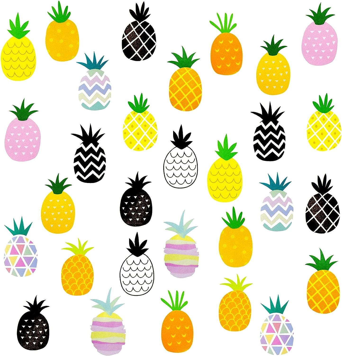 Maydahui 60 Pcs Colorful Pineapple Wall Decal (45 X 45 Inch) Peel and Stick Removable Fruit Wall Sticker for Kitchen Kids Bedroom Living Room Decor image number 4