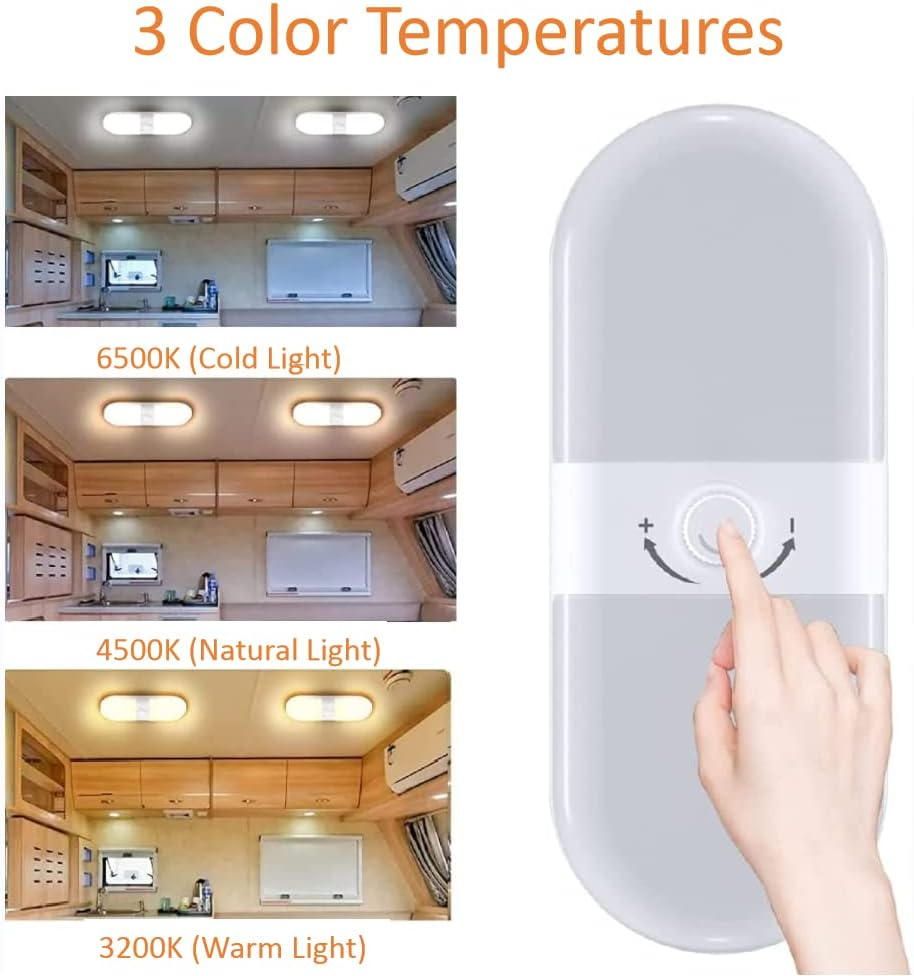 12V/24V RV Boat Ceiling Light 3 Color Temp with Stepless Dimming Super Bright LED Ceiling Dome Light Panel Light for Caravan Camper Travel Trailer Motorhome Sailboat Yacht(1 Pack)