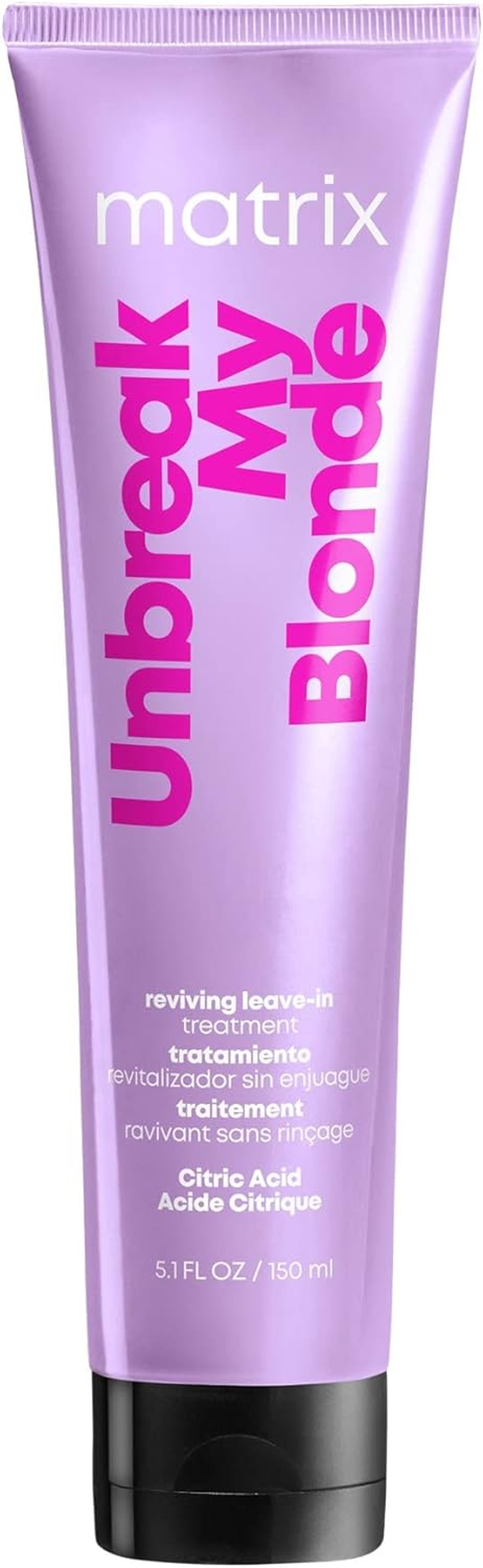Matrix Unbreak My Blonde Reviving Leave-In Treatment | Strengthens, Softenes & Enhances Shine | for Damaged, Bleached, Lightened & over Processed Hair | 5.1 Fl. Oz. | Vegan