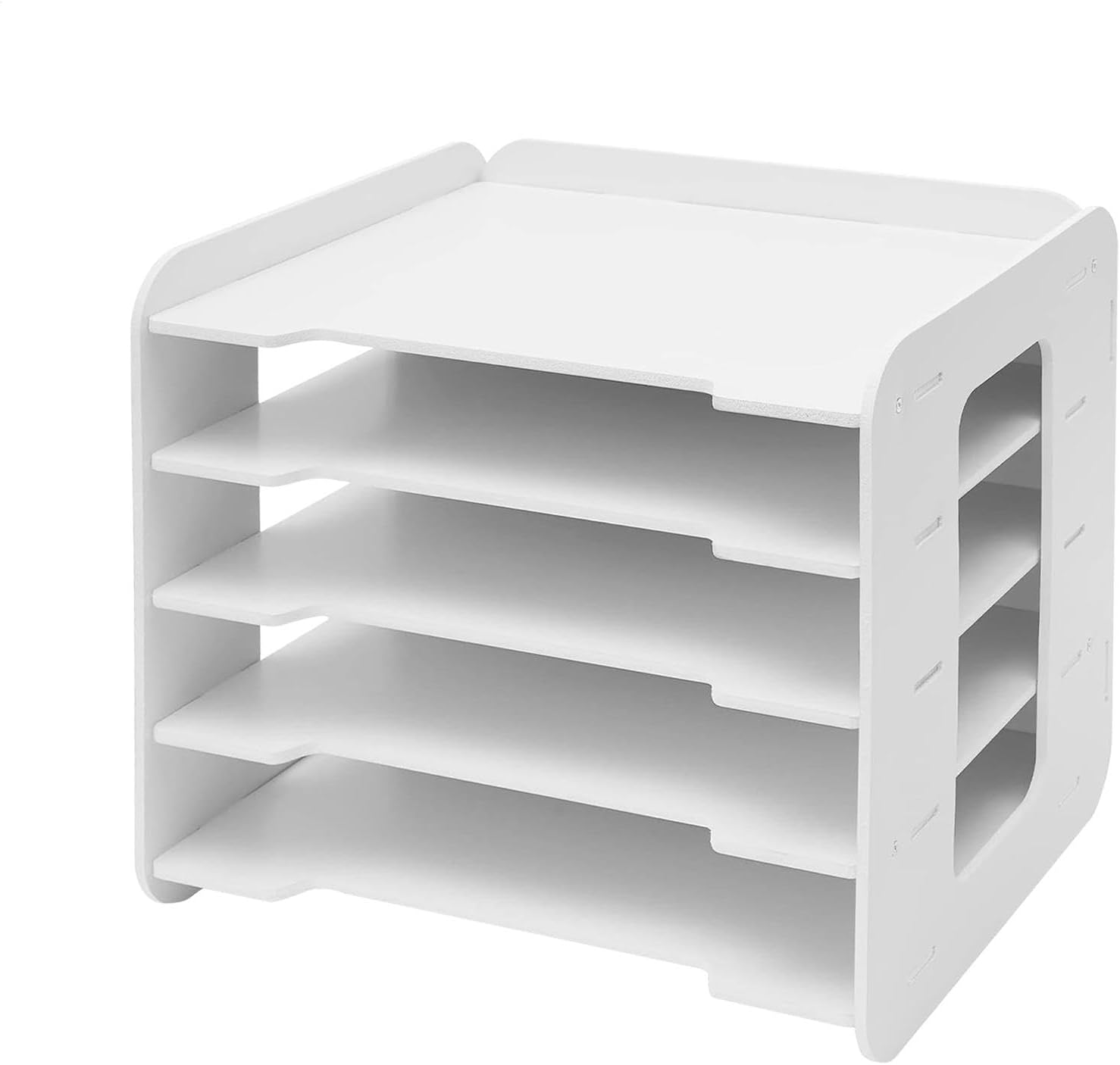 Letter Tray Desk Organizer, Strong Load Bearing File Holder, Teacher Document Storage, Desktop Organizing Accessories, for Home Studio, 34X25X26.5 Cm, Wood Pvc Composite Board image number 5