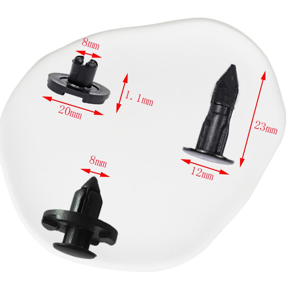 Esforzarse 40 Pieces Fastener & Clip Car Styling, Bumper Grille Push-Type Retainer Suitable for Cube Mitsubishi Outlander Chrysler, Cover Compatible with Accord Hybrid 8Mm image number 3