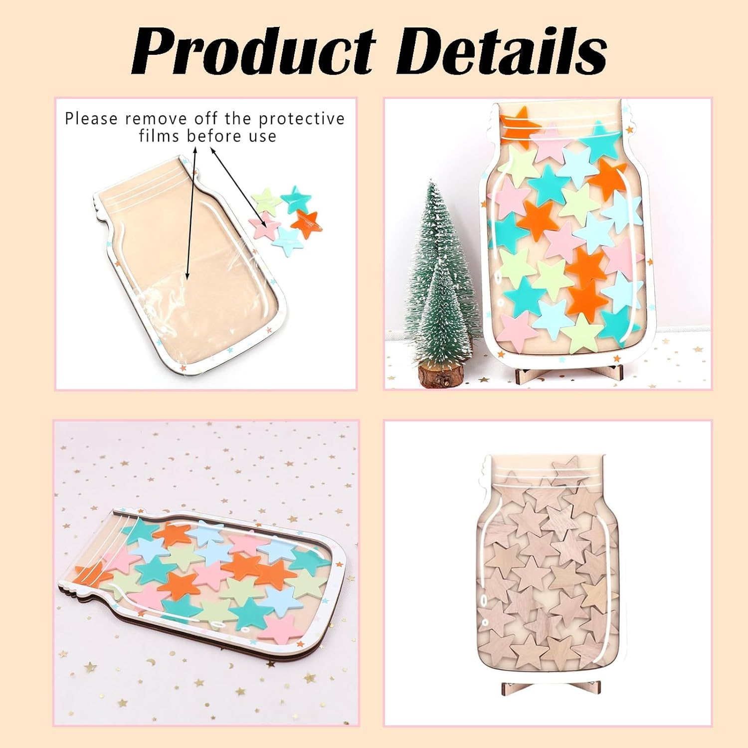 Reward Jar with Stars, Incentive Jar for Behavior, Star Collect Jar Reward System for Classroom, Teacher & Parent Use