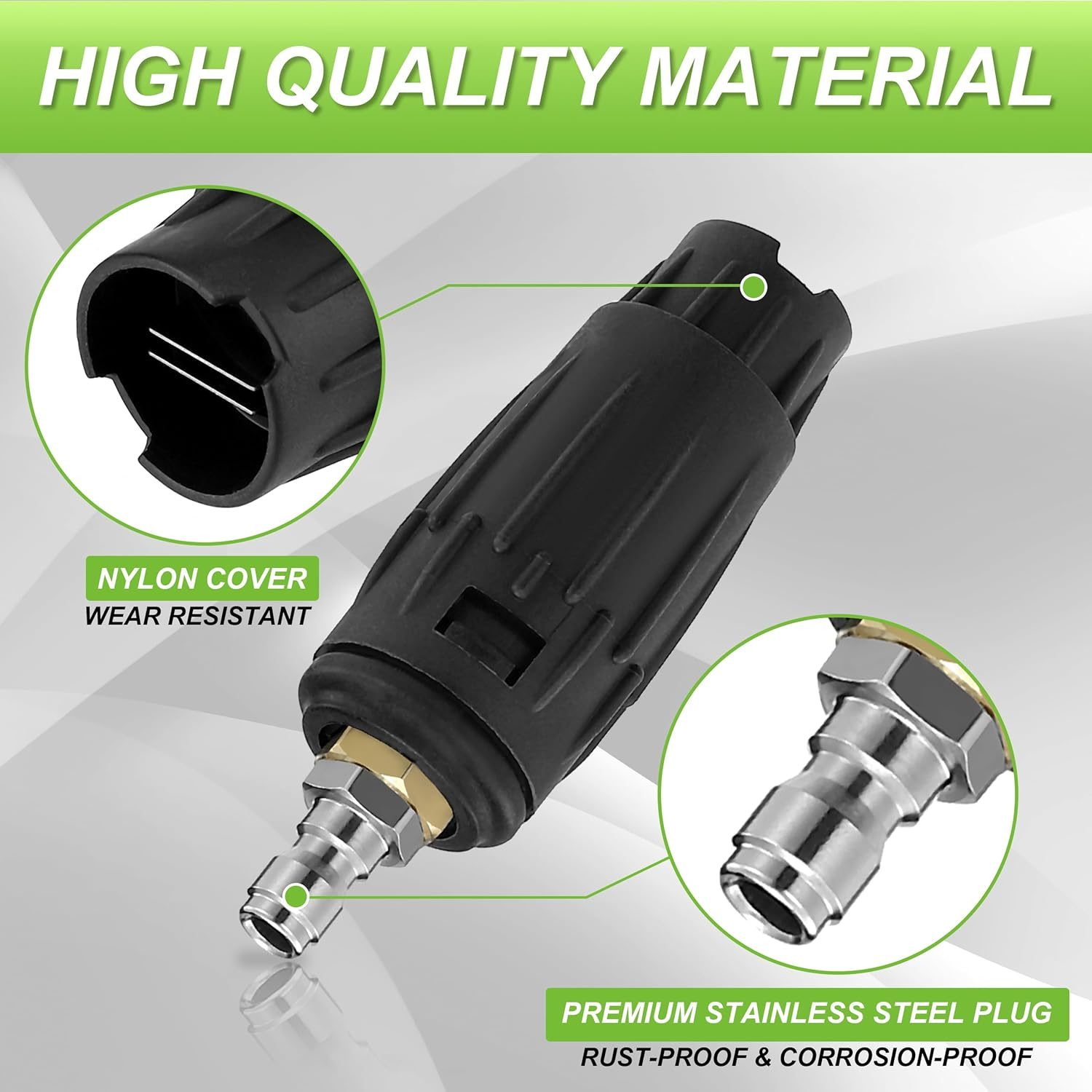 JOEJET Pressure Washer Tips, Adjustable Pressure Washer Nozzle with 5 Spray Nozzle Tips, 1/4 Inch Quick Connect, 3000 PSI image number 2