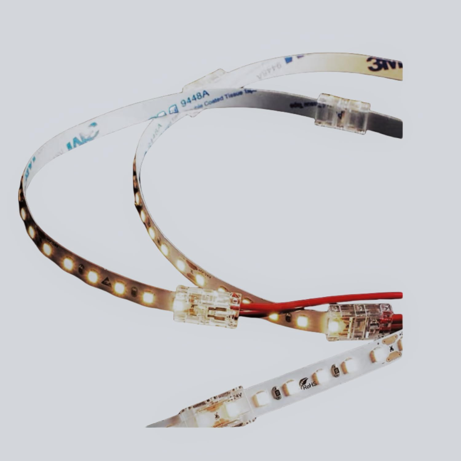 Amefil 2 Pin 5Mm LED COB Ribbon Connector Kit Single Extension with Seamless Connector 5PCS and COB Dual Extension 5PCS image number 1