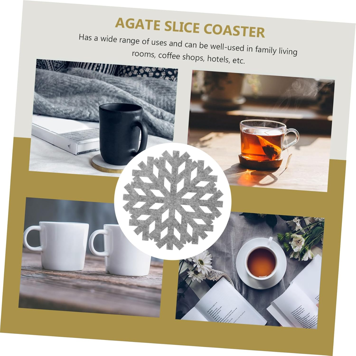 CHILDWEET 20Pcs Snowflake Coasters for Christmas Pot Separators for Kitchen Hot Pads for Dining Table Protection Modern Decor - Grey image number 5