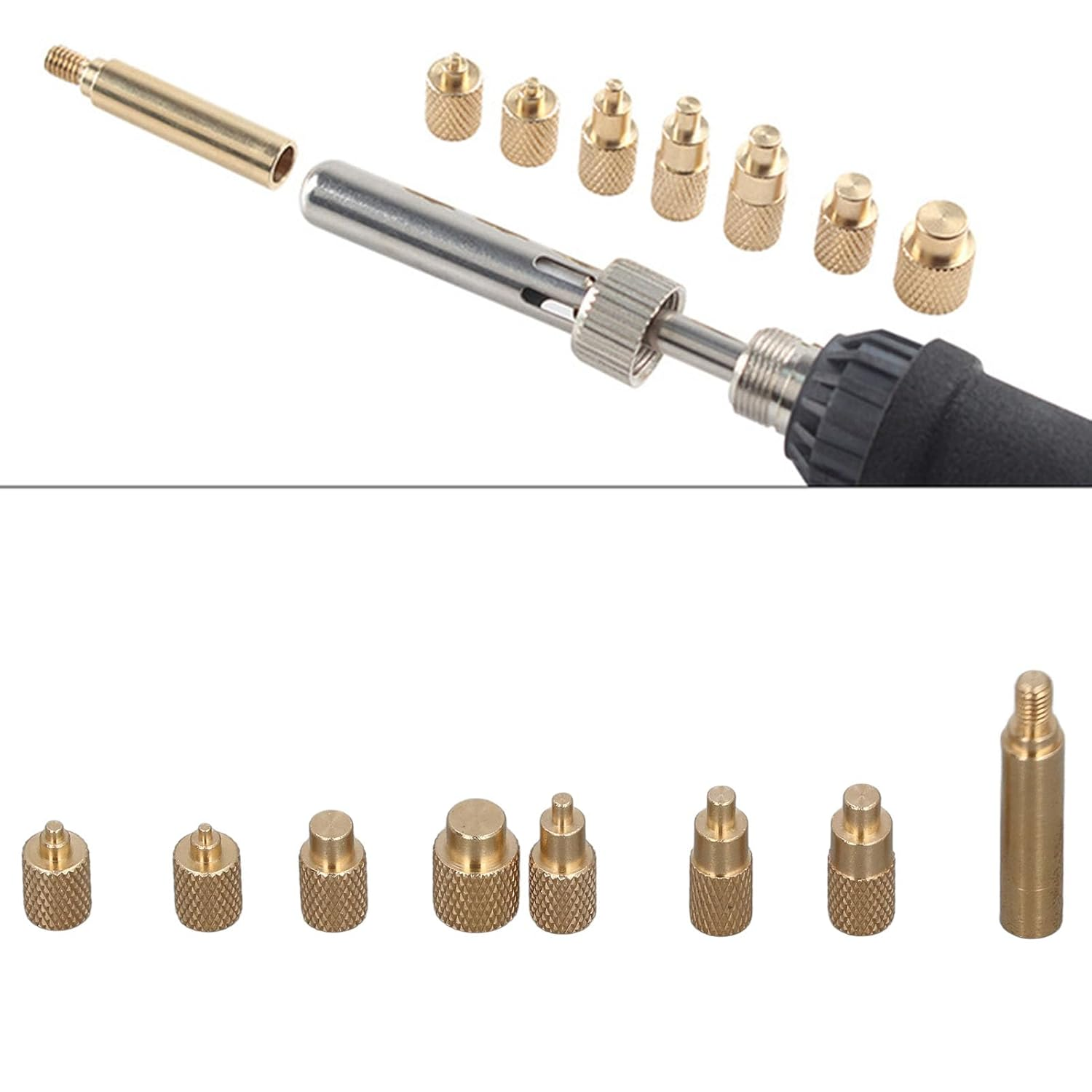 Dpofirs Heat Set Insert Tip, Brass Quick Insertion Rustproof Long Lasting M2 M2.5 M3 M4 M5 M6 M7 M8 Heat Insert Soldering Tip for 936 T18 ST 900M FX888D FX600 WLC100 image number 6